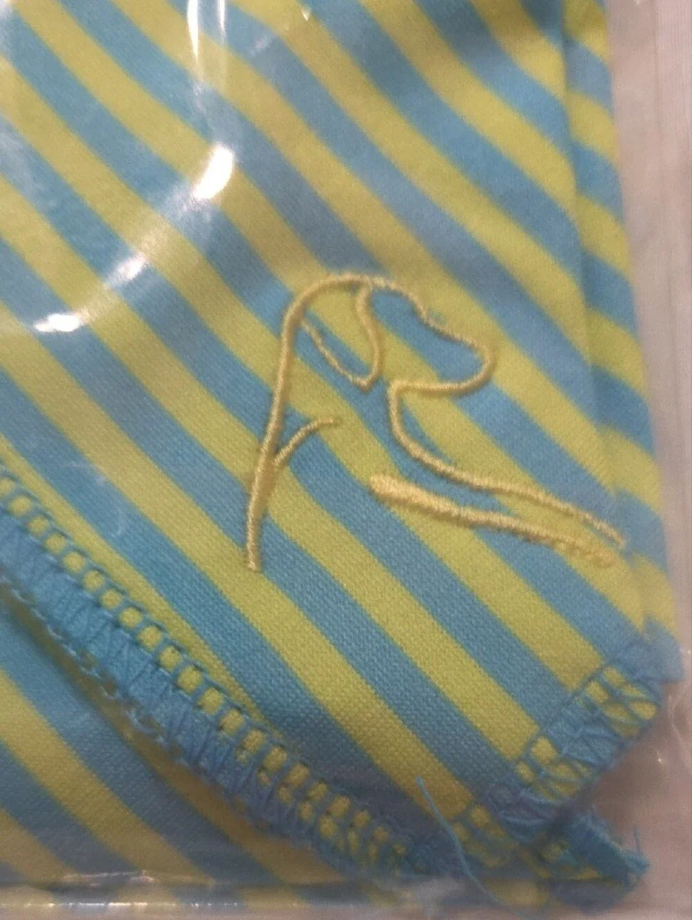 Rhoback Lime Green & Light Blue Striped Dog Bandana